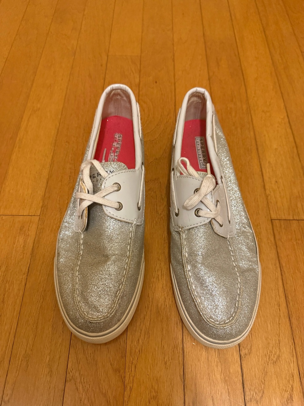 Sperry Silver Glitter Women's Boat Shoes